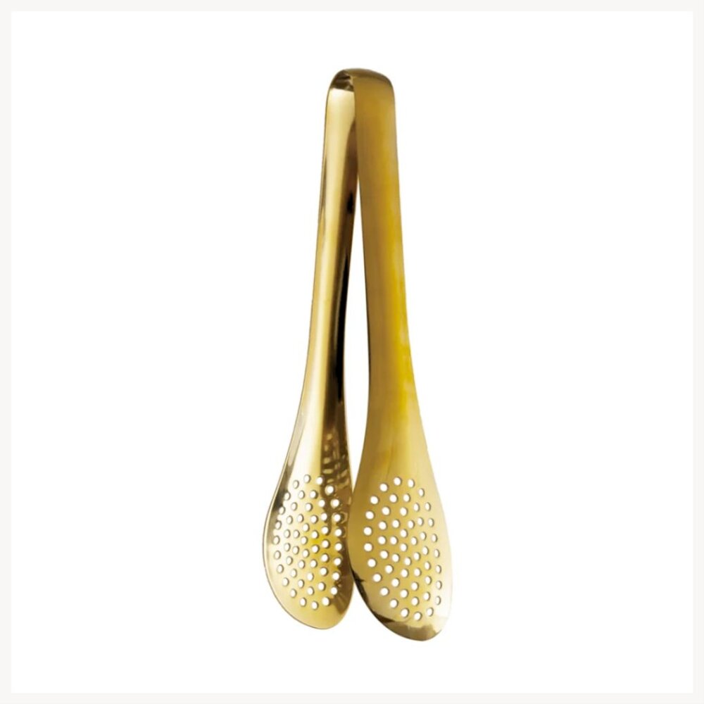 Gold Finish Slotted Tongs